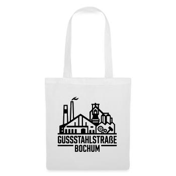 Gussstahlstraße Bochum Ruhrpott Industrie T-Shirt - Stoffbeutel - Weiß - Vorne