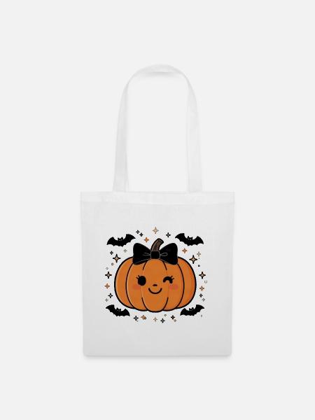 Cute Halloween Pumpkin Y2K Retro - Stoffbeutel - Weiß