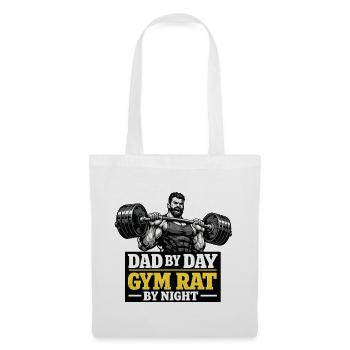 Gym Dad By Day Gym Rat By Night Motiv - Stoffbeutel - Weiß - Vorne