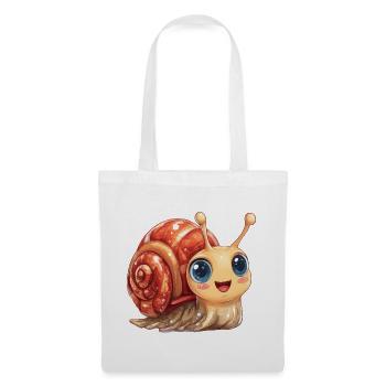 Kuschelschnelle Schnecke - Stoffbeutel - Weiß - Vorne