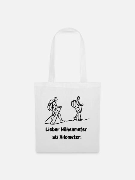 lieber höhenmeter als kilomenter - Stoffbeutel - Weiß