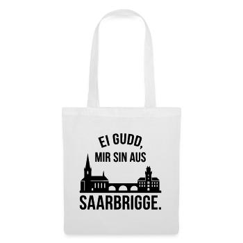 Saarbrücken Spruch Silhouette - Stoffbeutel - Weiß - Vorne
