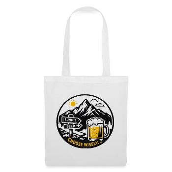 Bier am Berggipfel - Stoffbeutel - Weiß - Vorne