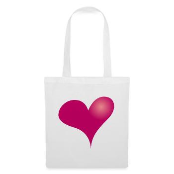 Heart II, Full Color Tee Design - Tote Bag - white - Front