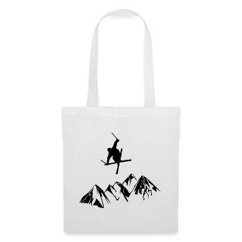Coureur de montagne à ski - Sac en tissu - blanc - Devant