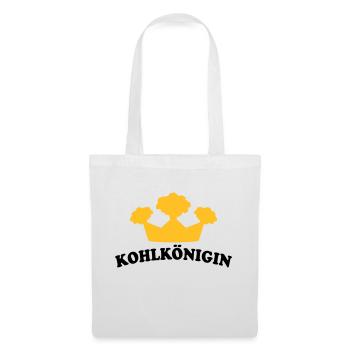 t-shirt bedrucken mit grünkohl motiv "kohlkönigin" - Stoffbeutel - Weiß - Vorne