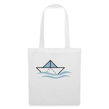 Paper boat on waves - Tote Bag - white - Front