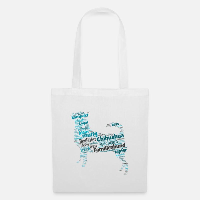 Chihuahua character term Wordcloud - Tote Bag - white