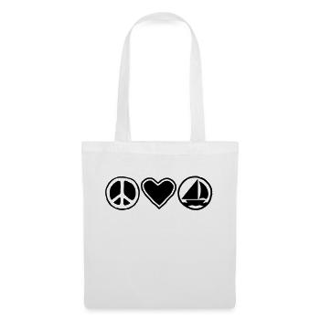 Peace, Love & Sailing - Stoffbeutel - Weiß - Vorne