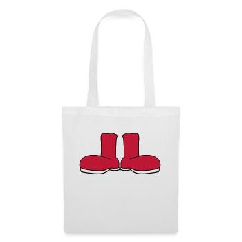 2 schuhe stiefel anziehen klamotten schuhe weihnac - Stoffbeutel - Weiß - Vorne