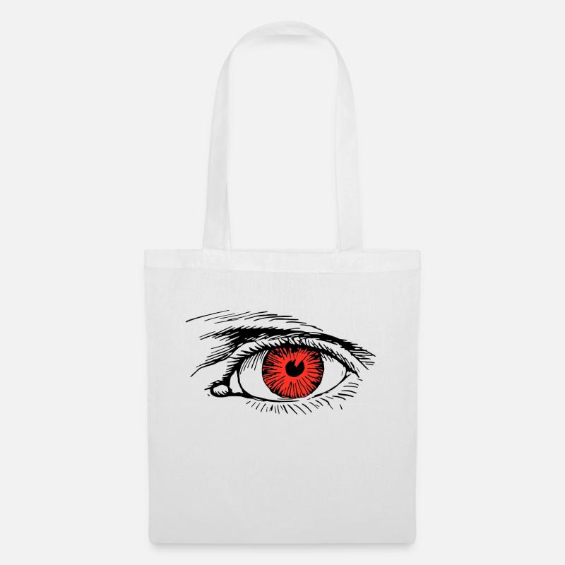 Auge rot - Stoffbeutel - Weiß