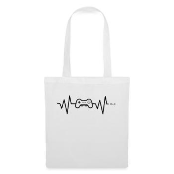 Heartbeat Gaming / Gamer / Conroller / Gamepad - Sac en tissu - blanc - Devant