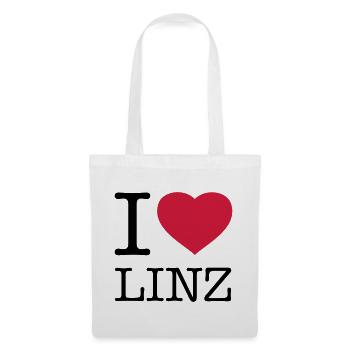 I LOVE LINZ Austria Österreich - Stoffbeutel - Weiß - Vorne