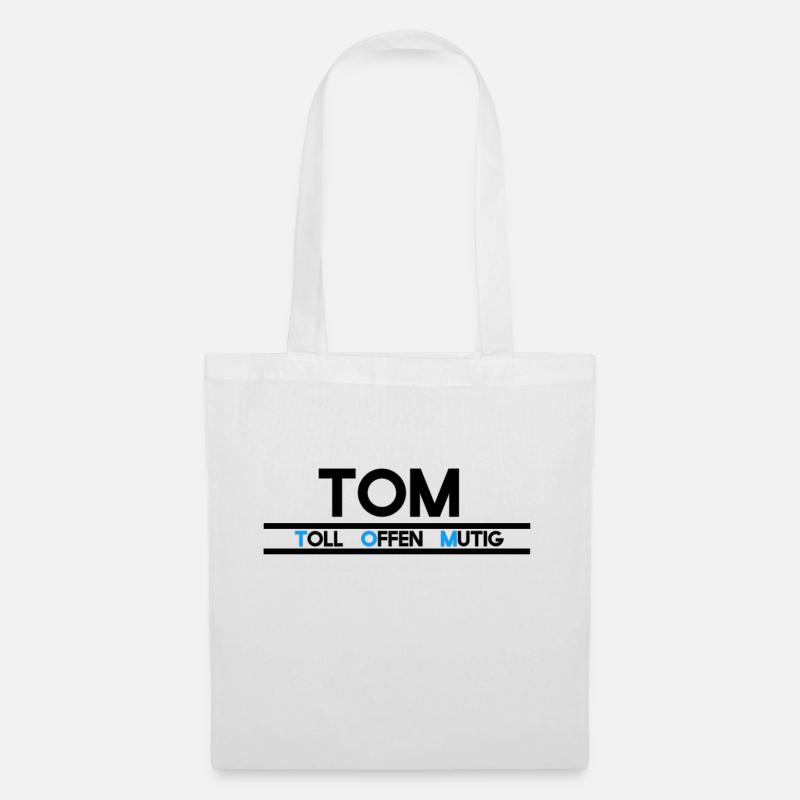 Tom Name mit Eigenschaften schwarz - Stoffbeutel - Weiß