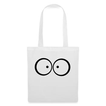 Yeux anxieux caricature bleu qui louche - Sac en tissu - blanc - Devant