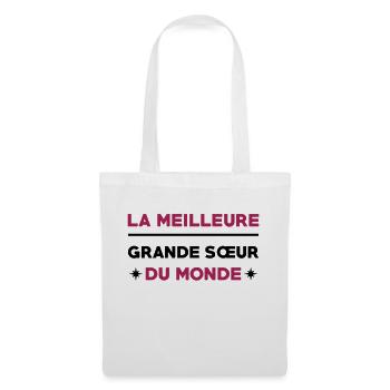 Soeur / Sœur / Sœurette / Soeur / Naissance - Sac en tissu - blanc - Devant