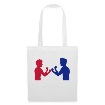 red blue 2 enemies friends team couple duel boxing ka - Tote Bag - white - Front