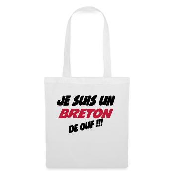 Je suis un breton de ouf !!! - Sac en tissu - blanc - Devant