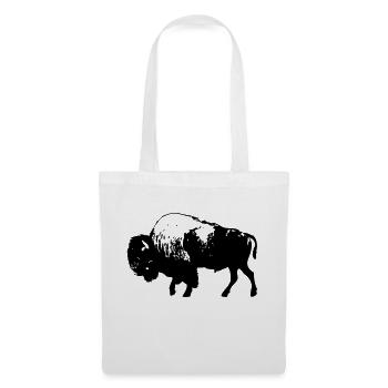 Bison - Wisent - Büffel - Buffalo - Stoffbeutel - Weiß - Vorne