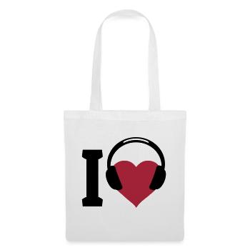 I love Music - J'aime la musique - Sac en tissu - blanc - Devant