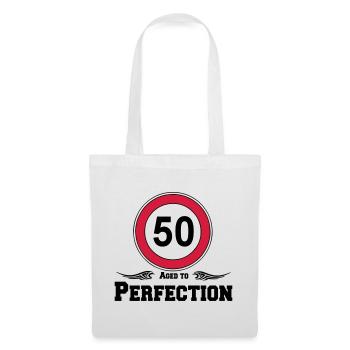 50.Geburtstag , 50 Aged to Perfection ..(25) - Stoffbeutel - Weiß - Vorne