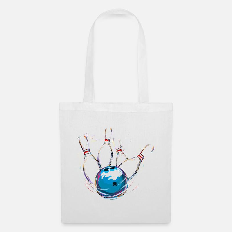 Bowling Freizeit Geschenk Bowler - Stoffbeutel - Weiß