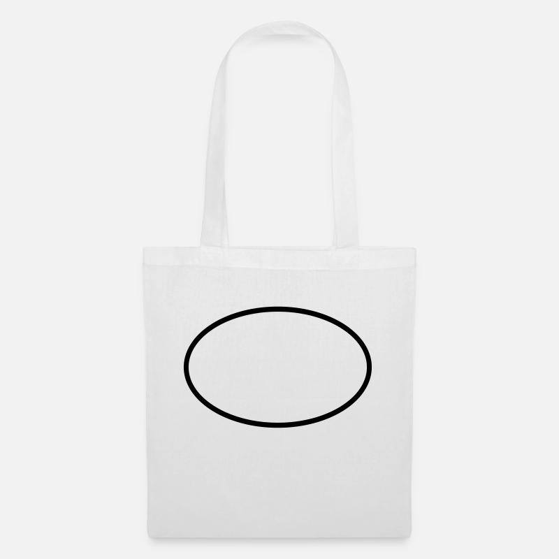 Symbol Ellipse Breit - Stoffbeutel - Weiß