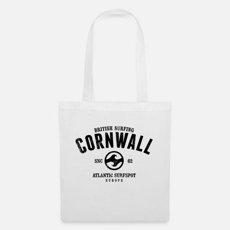 CORNWALL BRITISH SURFING GEBRAUCHTER LOOK - Stoffbeutel - Weiß