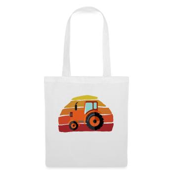 Tracteur - Sac en tissu - blanc - Devant