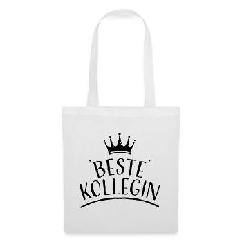 Krone beste kollegin schwarz Tshirt design - Stoffbeutel - Weiß - Vorne