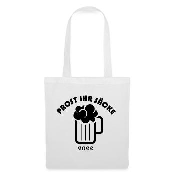 Prost ihr Säcke Symbol Logo icon Bier Zapfen - Stoffbeutel - Weiß - Vorne