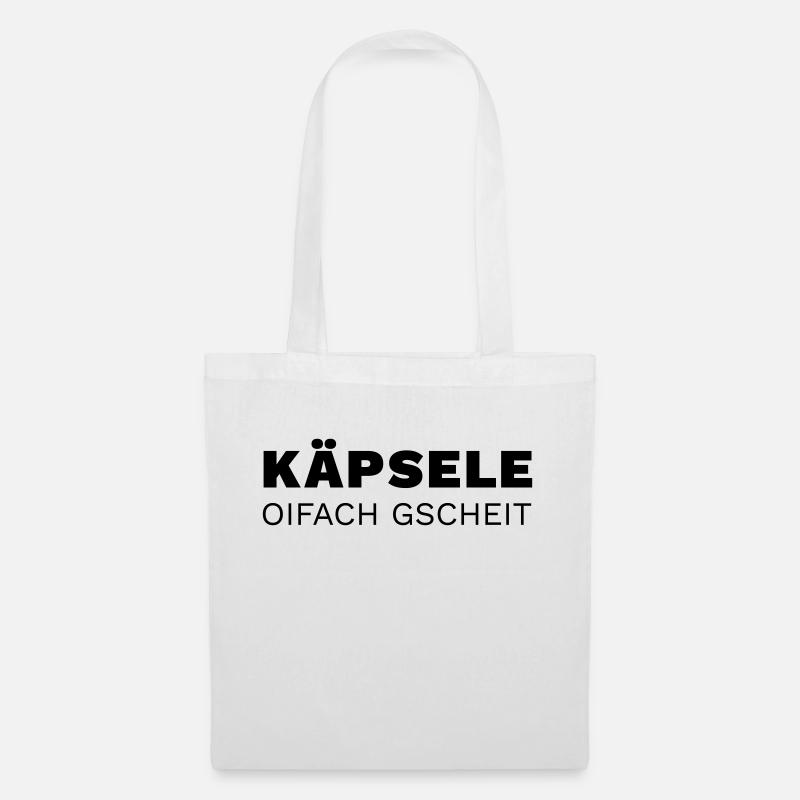 Käpsele oifach gscheit - Stoffbeutel - Weiß