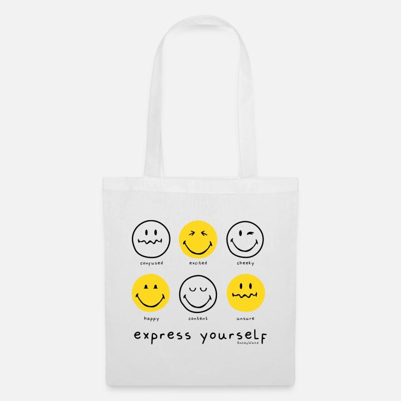 SmileyWorld Express Yourself Different Emotions - Tote Bag - white