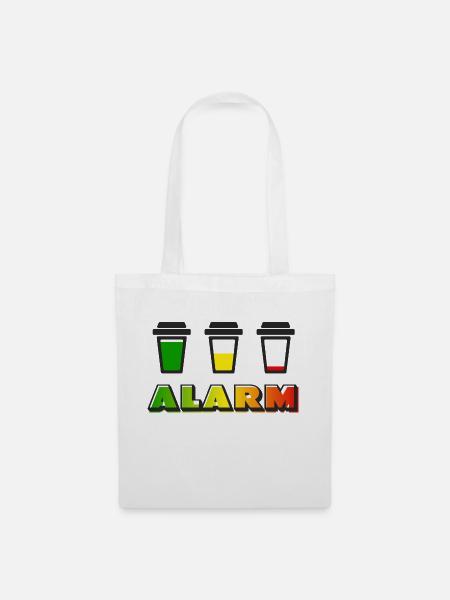 Kaffee Alarm - Stoffbeutel - Weiß
