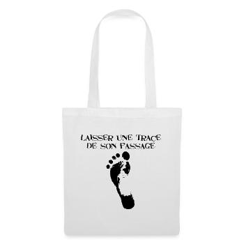 Laisser une trace de son passage (noir) - Sac en tissu - blanc - Devant