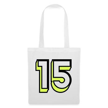 15. 15 JAHRE. 15-JÄHRIGES JUBILÄUM. GEBURTSTAG 15 JAHRE. - Stoffbeutel - Weiß - Vorne