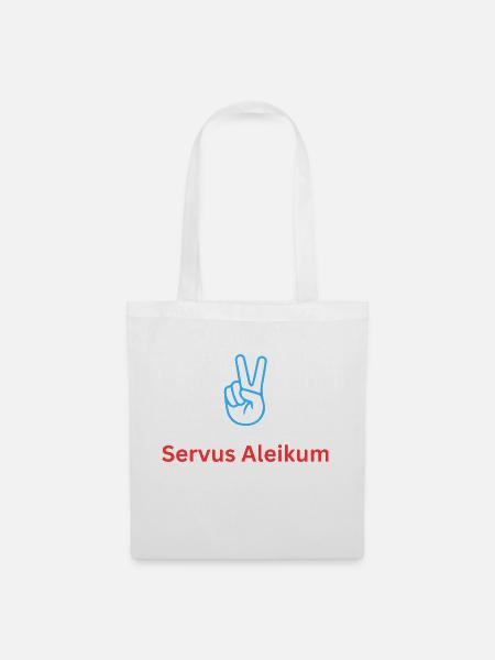 Servus Aleikum Begrüßung bayrisch / arabisch mix - Stoffbeutel - Weiß