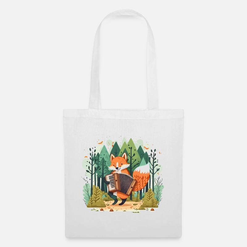 Musikalischer Fuchs - Stoffbeutel - Weiß