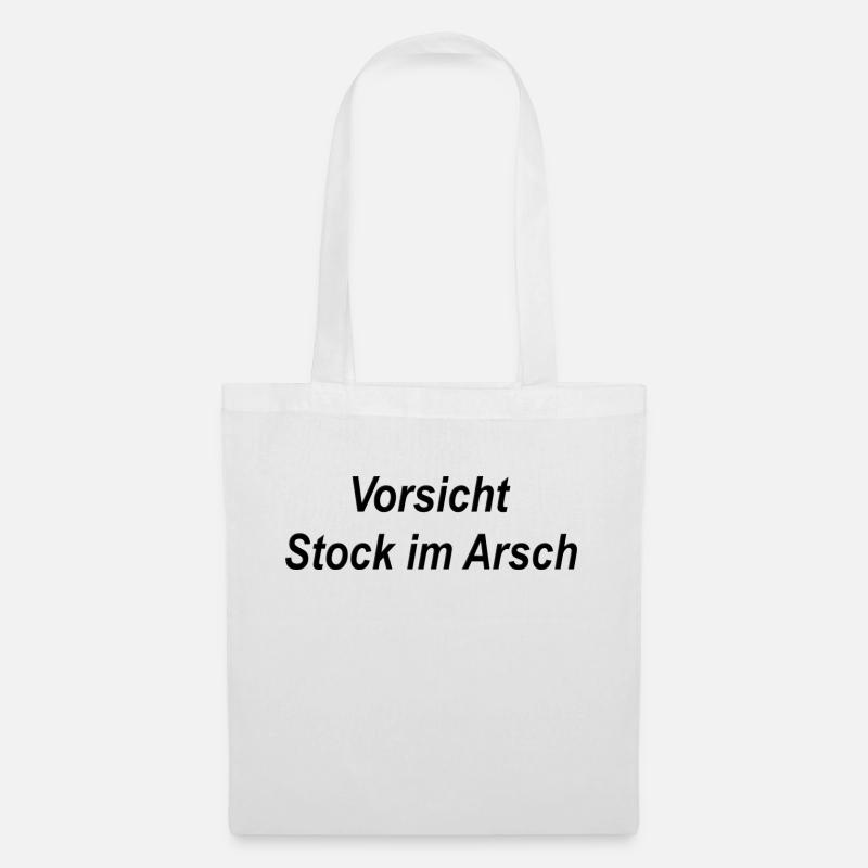 Vorsicht - Stoffbeutel - Weiß