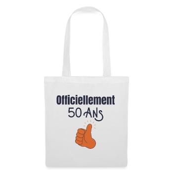 Officiellement 50 Ans - Sac en tissu - blanc - Devant