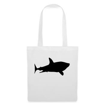 Silhouette de requin - Sac en tissu - blanc - Devant