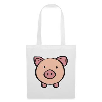 Schweinchen - Stoffbeutel - Weiß - Vorne