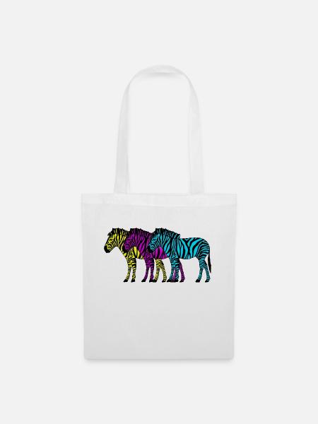 Zebras - Stoffbeutel - Weiß