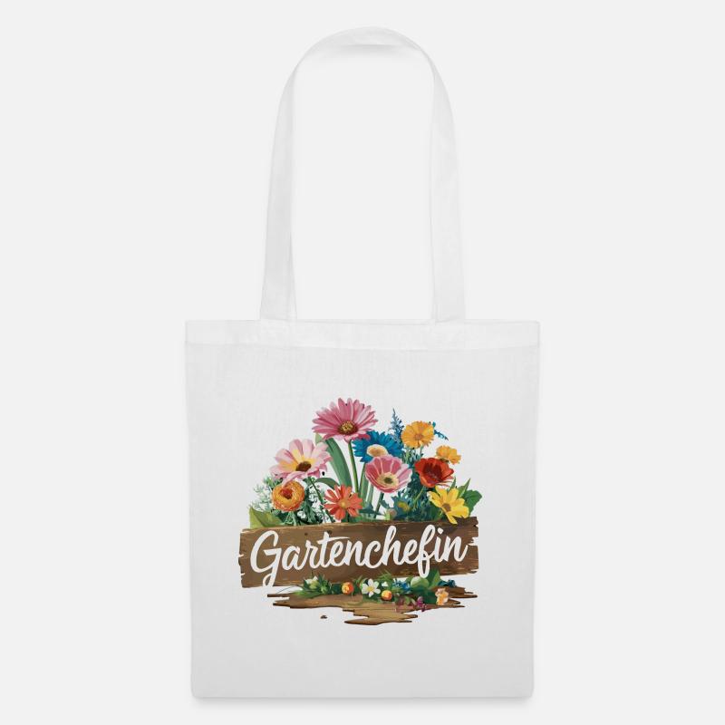 Gartenarbeit Gartenchefin - Stoffbeutel - Weiß