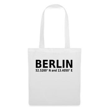 Berlin - avec coordonnées géographiques horizontales - Sac en tissu - blanc - Devant