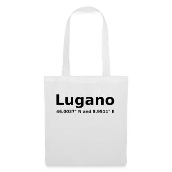 Lugano - with geo coordinates horizontal - Tote Bag - white - Front