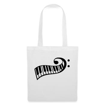 Klavier Tasten Bassschlüssel Bass Symbol Keyboard - Stoffbeutel - Weiß - Vorne