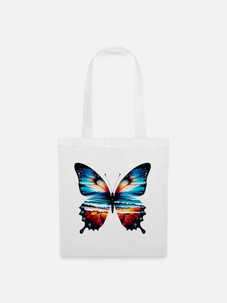 Schmetterling - Stoffbeutel - Weiß
