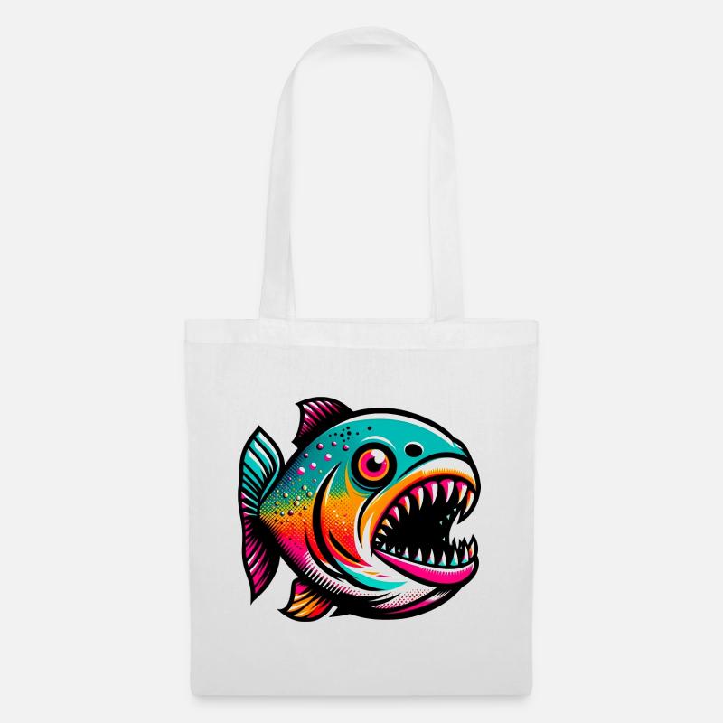 Piranha - Stoffbeutel - Weiß