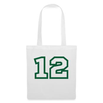 Numéro 12 sport vert - Sac en tissu - blanc - Devant